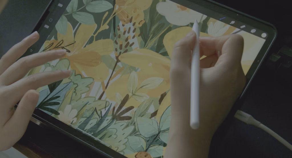 手绘创作的片刻