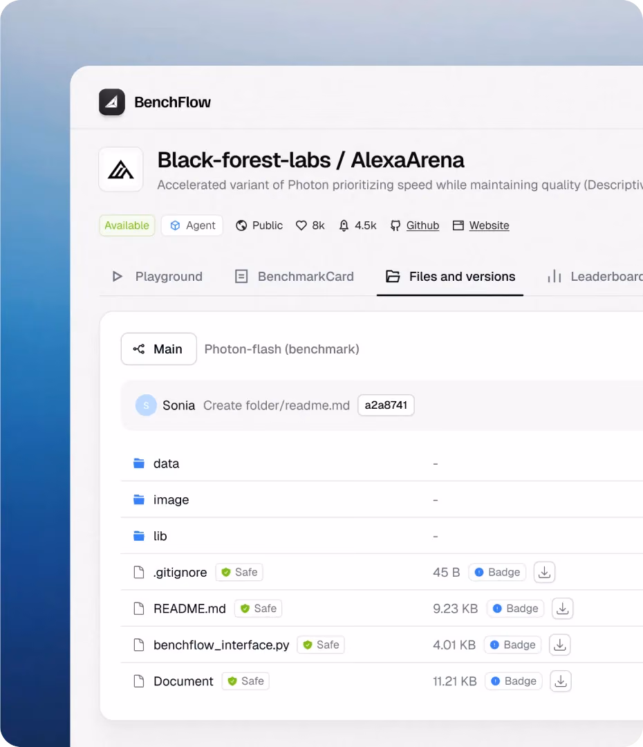 BenchFlow benchmark detail
