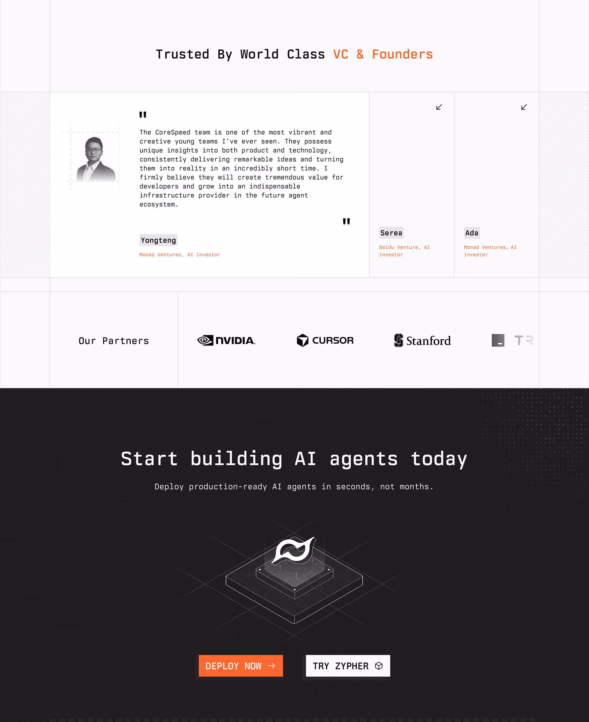 CoreSpeed partners and call to action