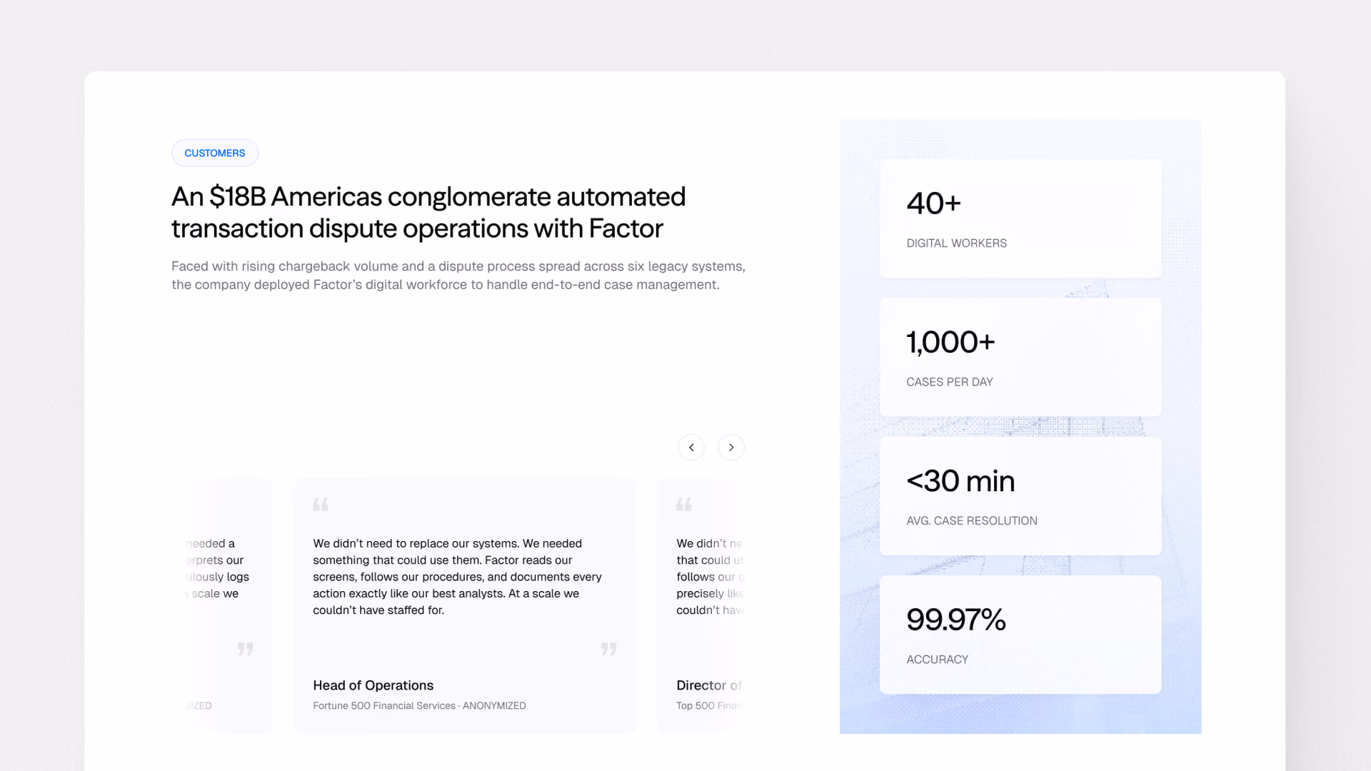 Factor customers