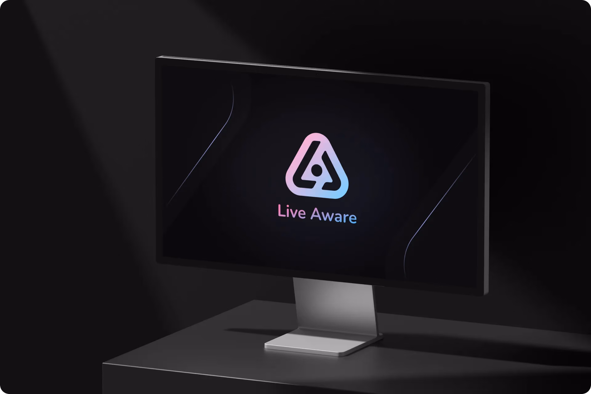Live Aware logo on a Studio Display