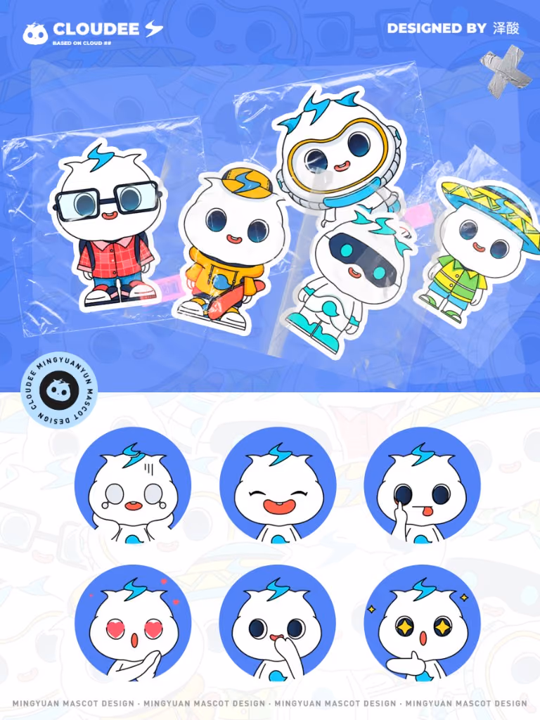 Cloudee stickers and expressions