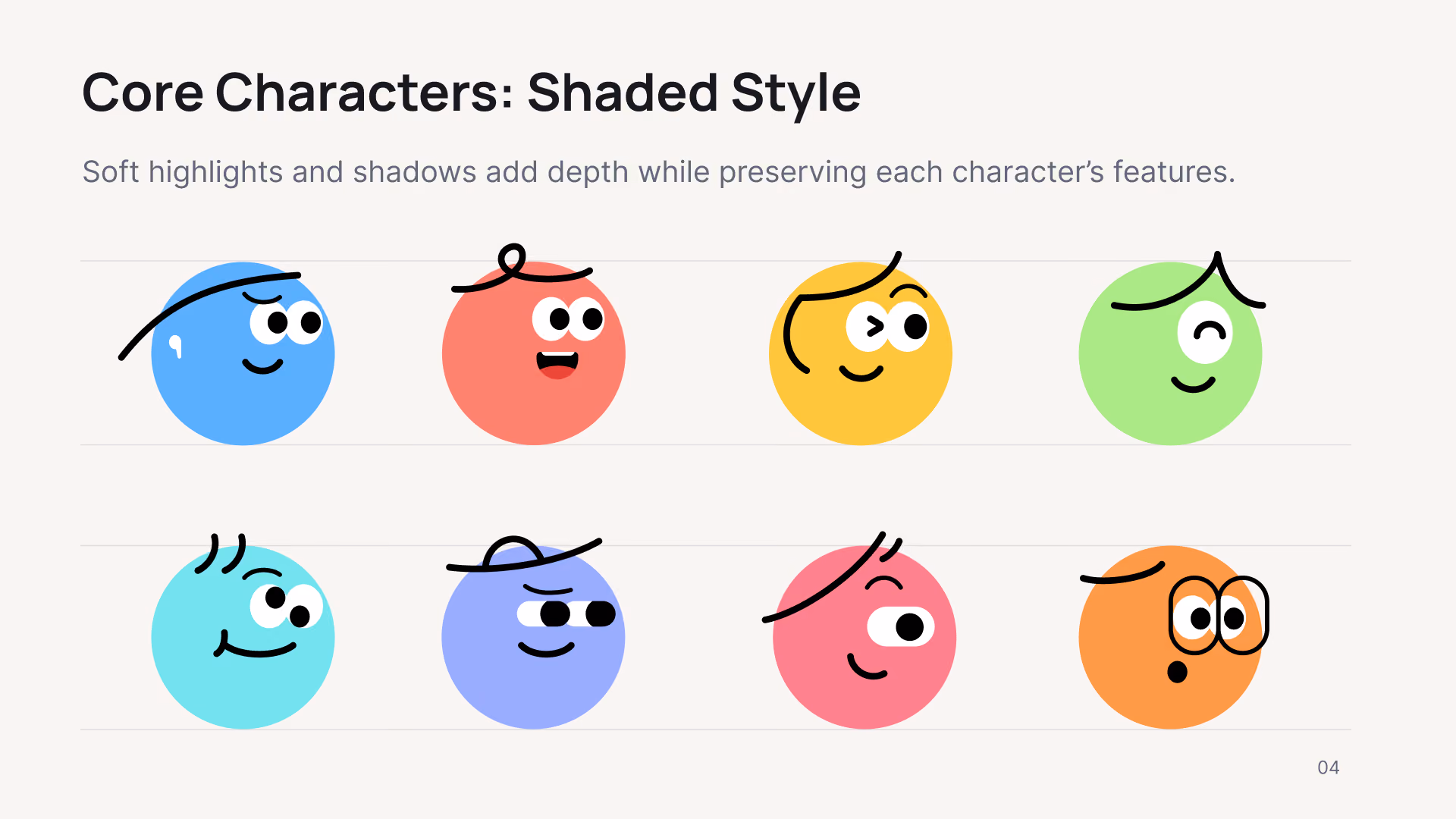 Core characters, shaded style
